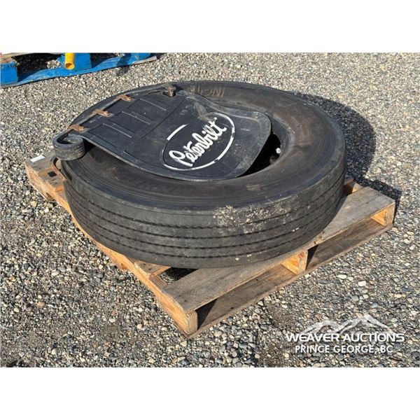 11R24.5 TRUCK TIRE & PETERBILT MUD FLAP