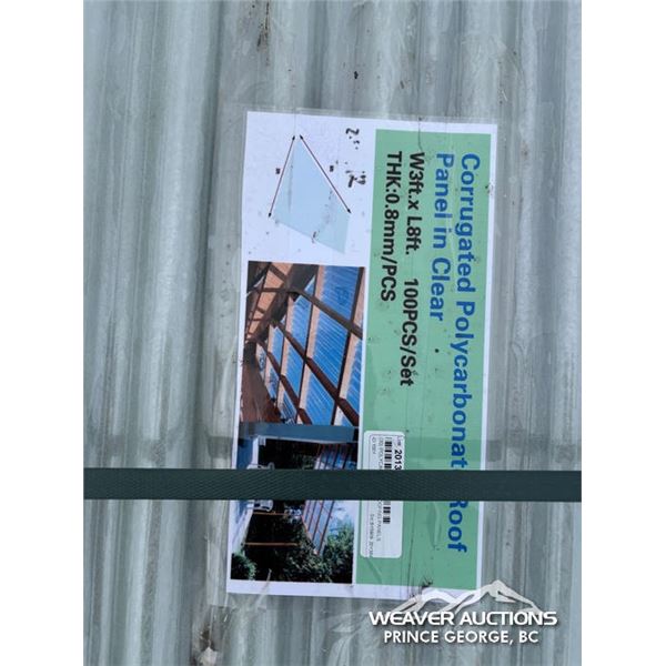 (100) 8 FT. POLYCARBONATE ROOFING PANELS