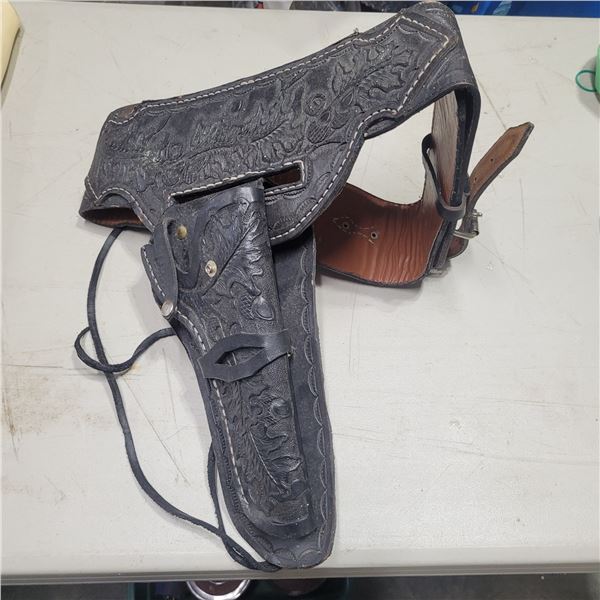 Revolver Holster with Extensive Leatherwork.