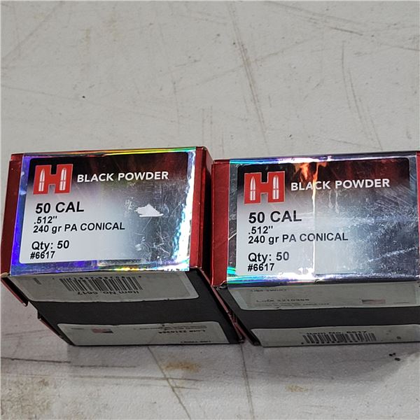 50 Cal 240gr PA Conical Bullets