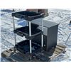 Image 3 : (1) 3 TIER ROLLING SHOP CART W/ 2 TIER WOOD SHELF