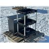 Image 4 : (1) 3 TIER ROLLING SHOP CART W/ 2 TIER WOOD SHELF