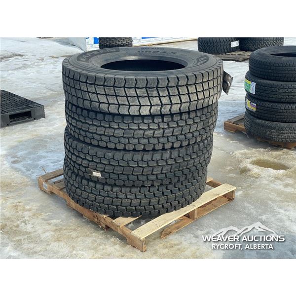 (4) 11R24.5 TRUCK TIRES