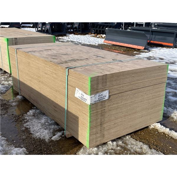 (50) 5/8 IN. 4 X 8 FT. UTILITY GRADE PLYWOOD