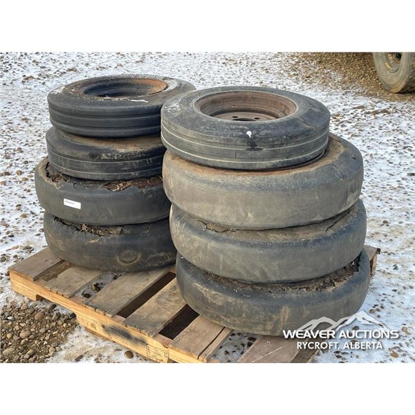 (8) MISC RISLEY MULCHER TIRES & RIMS