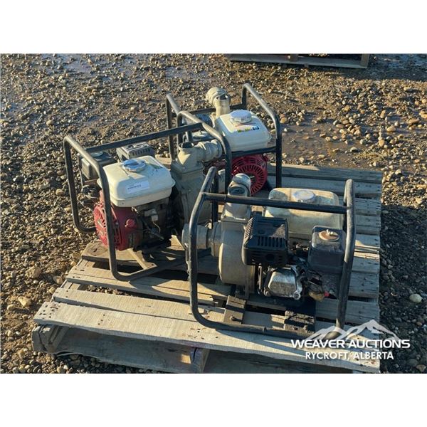 (3) HONDA SEMI TRASH WATER PUMPS