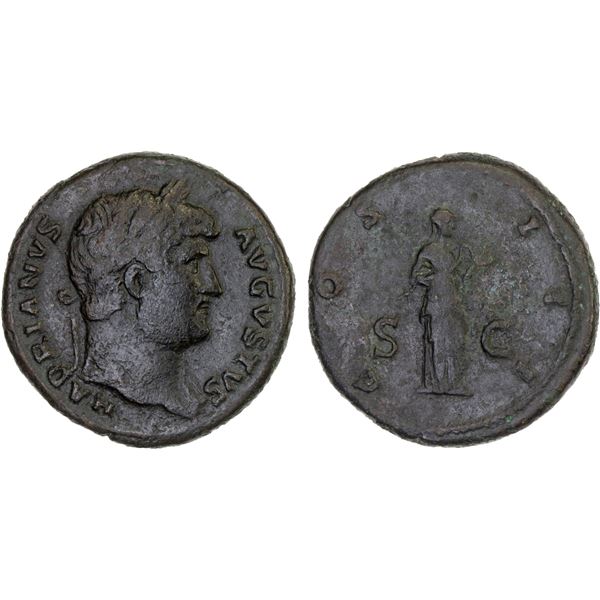 ROMAN EMPIRE: Hadrian, 117-138 AD, AE as (12.40g), Rome, 126-127 AD, F-VF