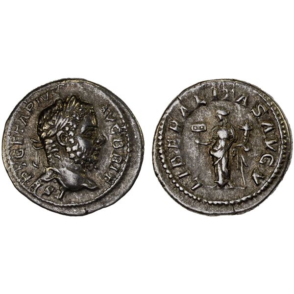 ROMAN EMPIRE: Geta, 209-211 AD, AR denarius (3.33g), Rome, 210-211 AD, Choice VF