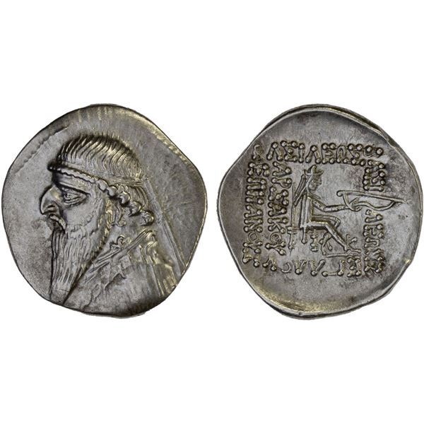 PARTHIAN KINGDOM: Mithradates II, ca. 123-88 BC, AR drachm (4.13g), Rhagai, XF