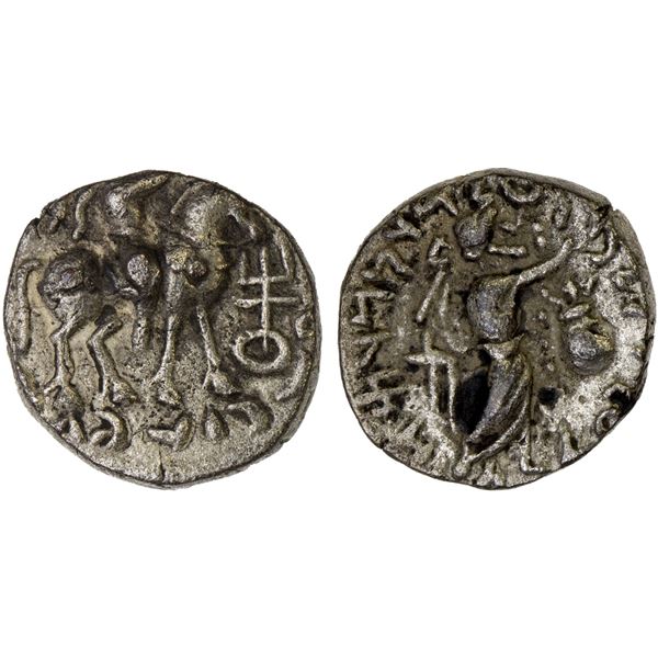KUSHAN: Vima Takto, ca. 80-105, BI drachm (2.43g), Choice VF
