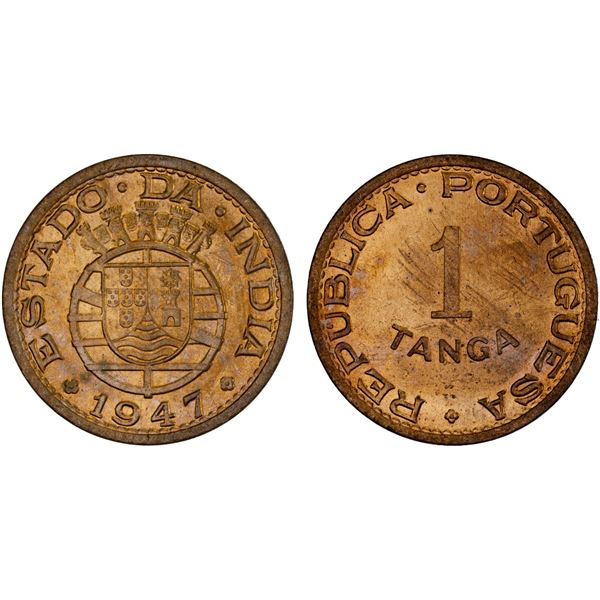 PORTUGUESE INDIA: AE tanga, 1947, Brilliant UNC