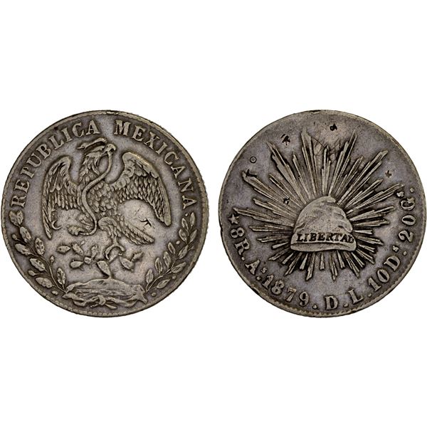 CHINA: CHOPMARKED COINS: MEXICO: Republic, AR 8 reales (27.22g), 1879-As, VF