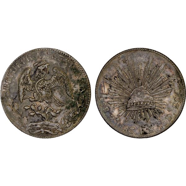 CHINA: CHOPMARKED COINS: MEXICO: Republic, AR 8 reales (26.92g), 1883-Zs, XF