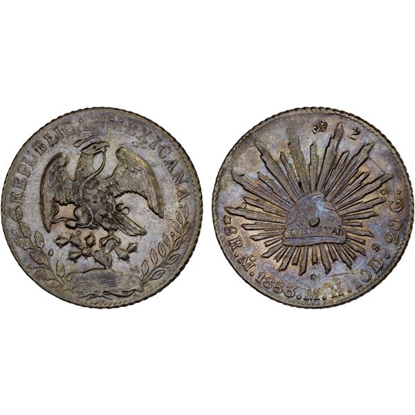 CHINA: CHOPMARKED COINS: MEXICO: Republic, AR 8 reales (27.04g), 1883-Mo, VF-XF