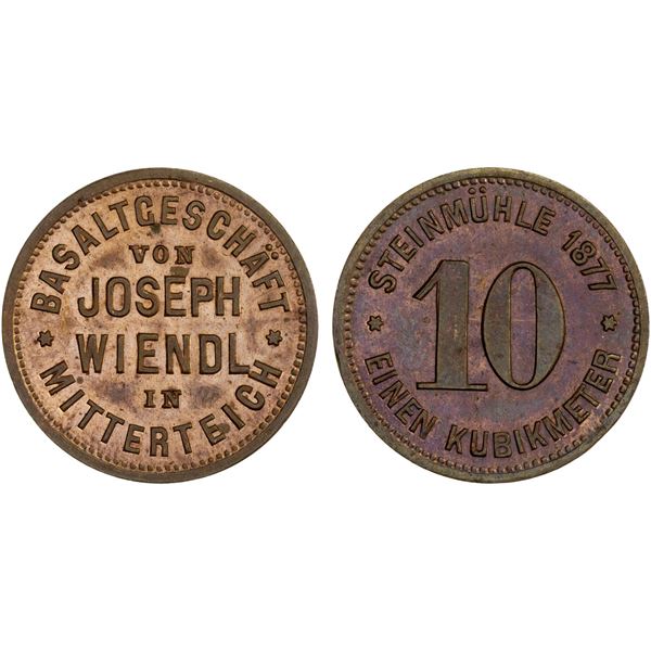 BAVARIA: AE token, 1877, Unc