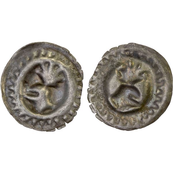 BRANDENBURG-PRUSSIA: Friedrich II, 1440-1471, AE denier bracteate (0.27g), Frankfurt an der Oder, V