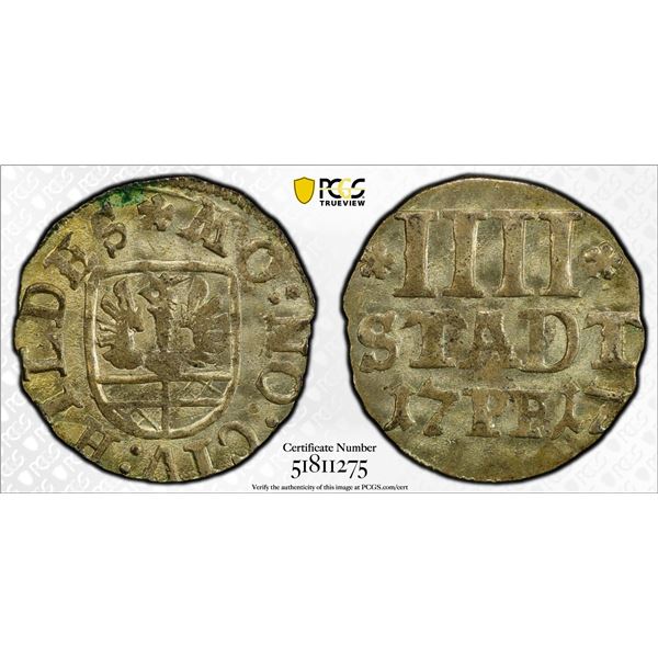 HILDESHEIM: Free Imperial City, BI 4 pfennig, 1717, PCGS MS63