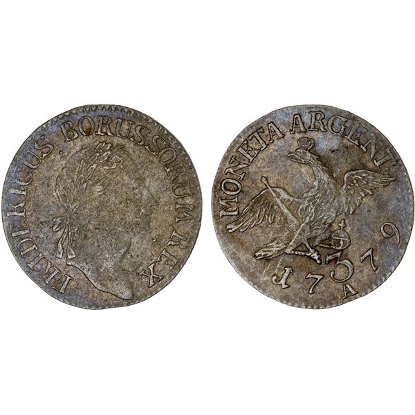PRUSSIA: Friedrich II, 1740-1786, AR 3 gröscher, 1779-A, AU