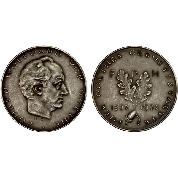 GERMANY: Weimar Republic, AR medal (21.39g), 1932
