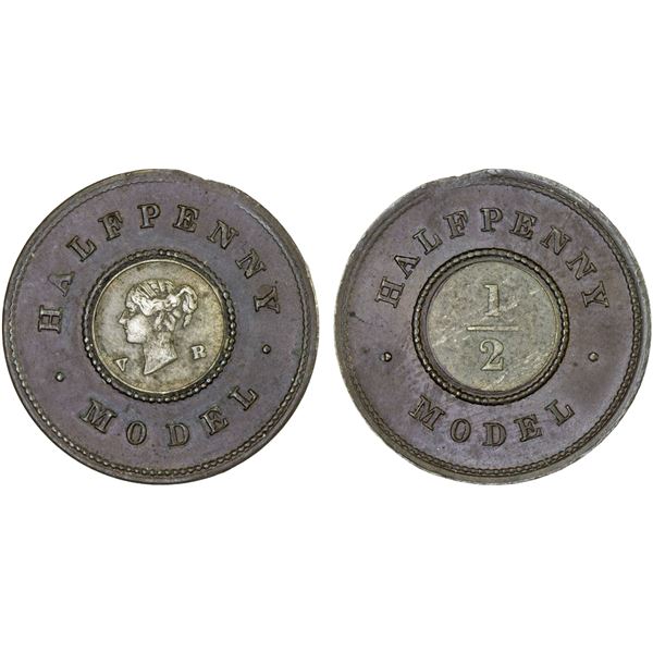 GREAT BRITAIN: Victoria, 1837-1901, AE token (2.05g), ND (ca. 1844), XF-AU