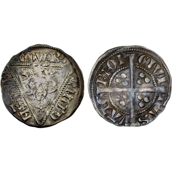 IRELAND: Edward I, 1272-1307, AR penny (1.33g), Waterford, 1279-1284, VF