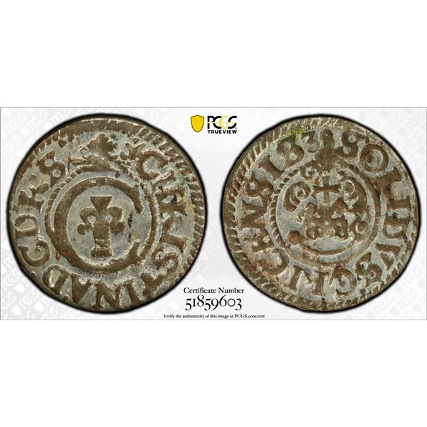 LIVONIA (SWEDISH): Christina, 1632-1654, BI solidus, Riga, [16]38, PCGS MS63