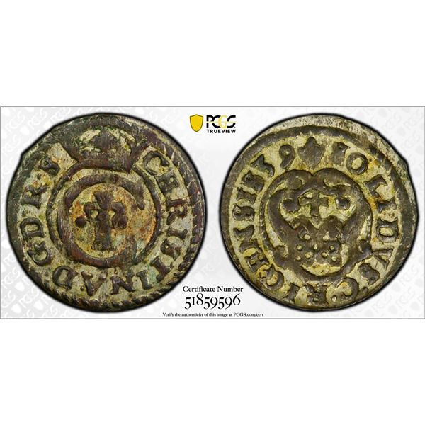 LIVONIA (SWEDISH): Christina, 1632-1654, BI solidus, Riga, [16]39, PCGS MS62