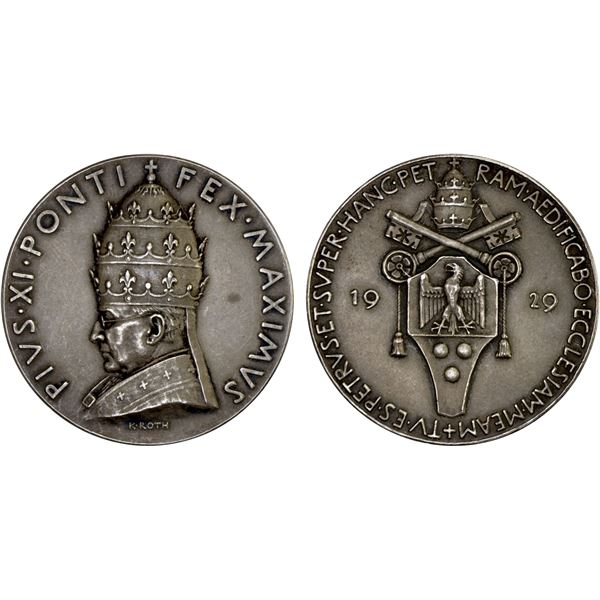 VATICAN: Píus XI, 1922-1939, AR medal (19.91g), 1929, UNC
