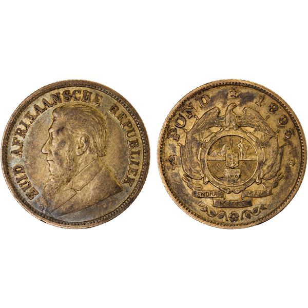 SOUTH AFRICA: Zuid Afrikaansche Republiek, AV 1/2 pond, 1895, VF