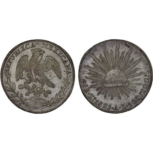 MEXICO: Republic, AR 8 reales (26.80g), 1825-Zs, XF-AU