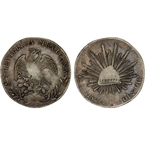 MEXICO: Republic, AR 8 reales (26.90g), 1826-Zs, VF