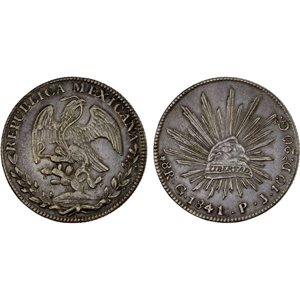 MEXICO: Republic, AR 8 reales (26.85g), 1841-Go, VF-XF