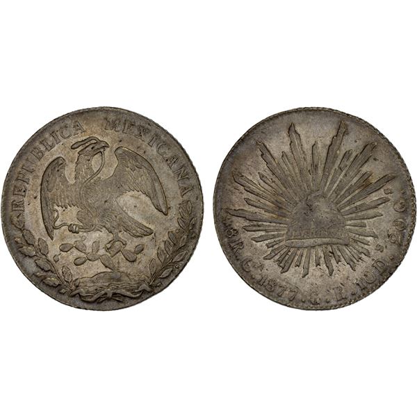 MEXICO: Republic, AR 8 reales (27.04g), 1877-Ca, XF