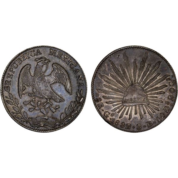 MEXICO: Republic, AR 8 reales (27.05g), 1882-Go, XF-AU