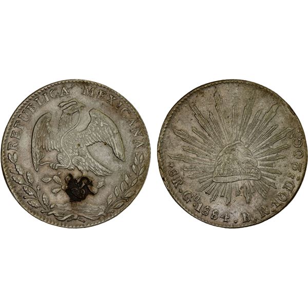 MEXICO: Republic, AR 8 reales (27.03g), 1884 (8/7)-Go, XF