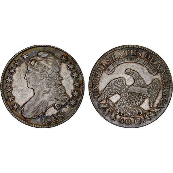 UNITED STATES: AR half dollar, 1828, VF-XF