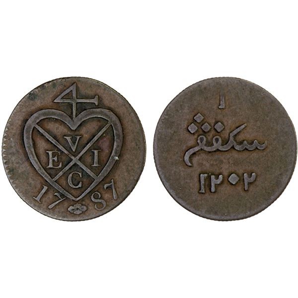 INDONESIA: SUMATRA: AE keping, 1787/AH1202, Choice VF