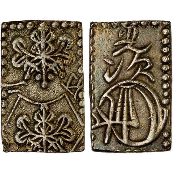 JAPAN: Meiji, 1868-1912, AV 2 bu (2.92g), Edo mint, XF