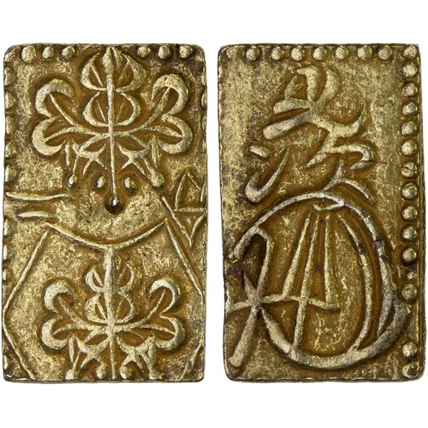JAPAN: Meiji, 1868-1912, AV 2 bu (3.06g), Edo mint, XF