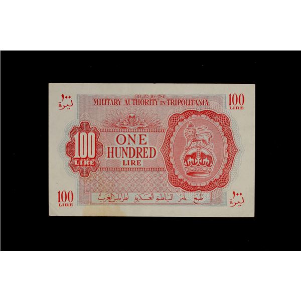 LIBYA: British Administration, 100 lire, ND (1943), XF