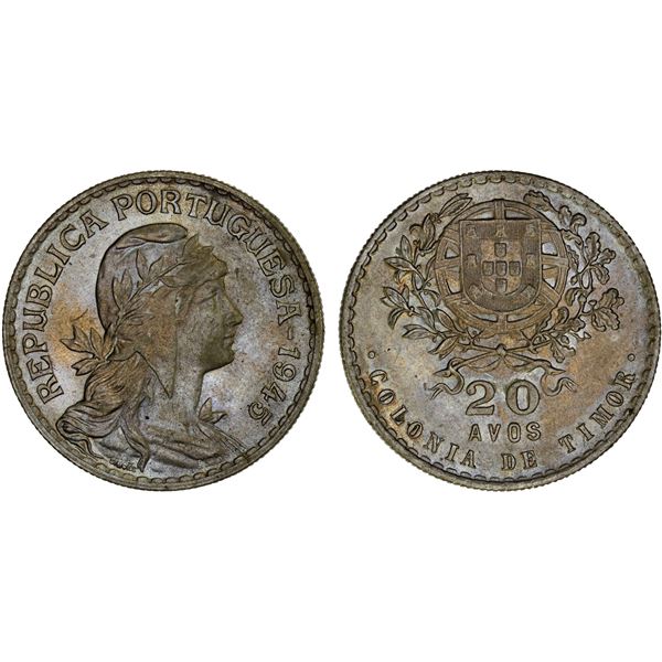 TIMOR: Portuguese Colony, 20 avos, 1945, Brilliant UNC