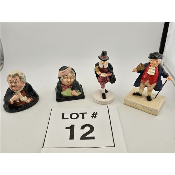 GROUP OF 4 VINTAGE ENGLISH CHARACTER FIGURINES INCL. ROYAL DOULTON “SAIREY GAMP”