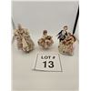 Image 1 : GROUP OF 3 DRESDEN-STYLE PORCELAIN LACE FIGURINES (GERMAN)