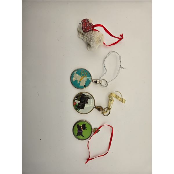 GROUP OF DOG-THEMED CHRISTMAS ORNAMENTS
