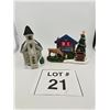 Image 1 : CHRISTMAS VILLAGE DÉCOR LOT WITH CHURCH AND “DAYS UNTIL CHRISTMAS” COUNTDOWN DISPL