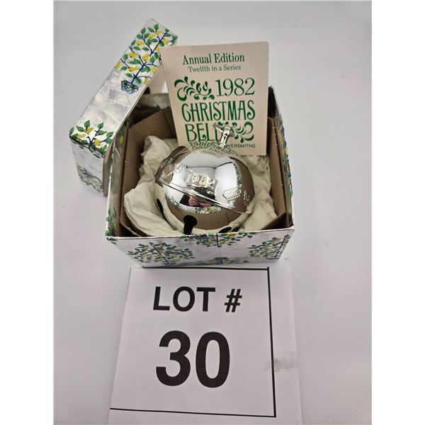 1982 CHRISTMAS BELL ORNAMENT – ANNUAL EDITION, TWELFTH IN SERIES