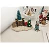 Image 2 : ASSORTED MINIATURE CHRISTMAS VILLAGE FIGURINES AND TREES