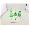 Image 1 : VINTAGE GREEN GLASS PERFUME / VANITY BOTTLES (3 PCS)