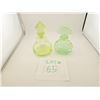 Image 1 : VINTAGE URANIUM GLASS PERFUME BOTTLES WITH STOPPERS (2 PCS)