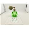 Image 1 : VINTAGE GREEN GLASS ATOMIZER PERFUME BOTTLE